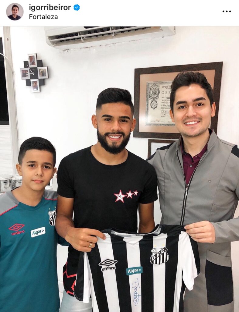 Transformación de Sonrisa con 10 Lentes de Contacto Dentales - Jugador Felipe Jonatan - Fortaleza 4 Lentes de Contacto Dental futbolista Felipe Jonatan Fortaleza Santos Brasil Dr. Igor Ribeiro Dentista